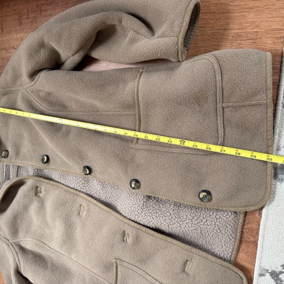 L.L. Bean Vintage Beige Fleece sherpa Outerwear barn coat - Picture 9 of 12